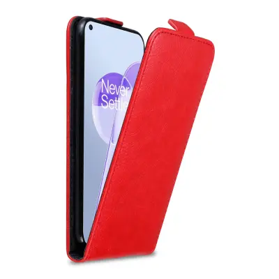 Cadorabo Case, združljiv z OnePlus v Apple Red - Zaščitni pokrov v zasnovi Flip z magnetnim zapiranjem