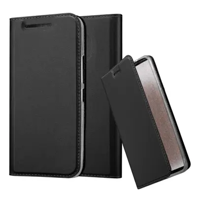 Cadorabo Case, združljiv s HTC v elegantnem črnem - zaščitnem pokrovu z magnetnim zapiranjem, stoječo funkcijo in režo za kartico