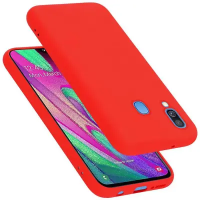 CADORABO Ohišje, združljiv s Samsungom v tekoči rdeči barvi - zaščitni pokrov iz fleksibilnega silikona TPU