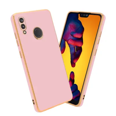 CADORABO Ohišje, združljiv s Huawei v sijajnem roza - zlato - zaščitni pokrov iz fleksibilnega silikona TPU in z zaščito pred kamero
