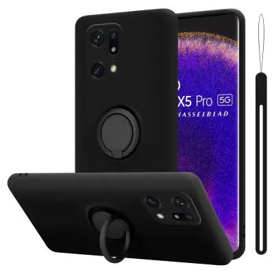 Cadorabo Case, združljiv z OPPO v tekoči črni barvi - zaščitni pokrov iz fleksibilnega silikona TPU z obročem