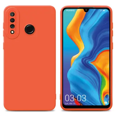 Cadorabo Case, združljiv s Huawei v tekočini oranžni pokrov - zaščitni pokrov iz fleksibilnega silikona TPU