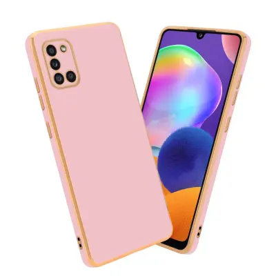 CADORABO Ohišje, združljiv s Samsungom v sijajnem roza - zlati - zaščitni pokrov iz fleksibilnega silikona TPU in z zaščito pred kamero