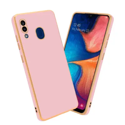 CADORABO Ohišje, združljiv s Samsungom v sijajnem roza - zlati - zaščitni pokrov iz fleksibilnega silikona TPU in z zaščito pred kamero