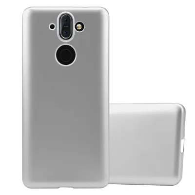 Cadorabo Case, združljiv z Nokia v kovinskem srebru - zaščitni pokrov, narejen iz fleksibilnega silikona TPU