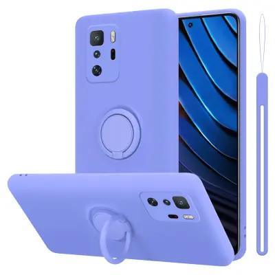 CADORABO Ohišje, združljiv s Xiaomi v tekoči svetlobi vijolični - zaščitni pokrov iz fleksibilnega silikona TPU z obročem