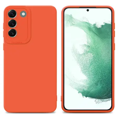 CADORABO Ohišje, združljiv s Samsungom v tekočini Orange - Zaščitni pokrov iz fleksibilnega silikona TPU
