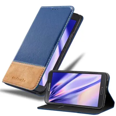 Cadorabo Case, združljiv s Samsungom v temno modro rjavi barvi - zaščitni pokrov z magnetnim zapiranjem, stoječo funkcijo in režo za kartico