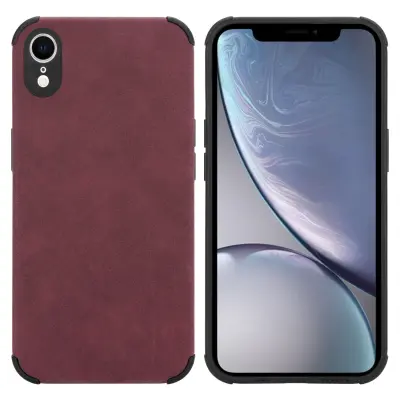 Cadorabo Case, združljiv z Apple v Burgund Purple - Zaščitni pokrov iz silikona TPU z plemenito umetno seminsko hrbet