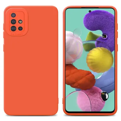 CADORABO Ohišje, združljiv s Samsungom v tekočini Orange - Zaščitni pokrov iz fleksibilnega silikona TPU