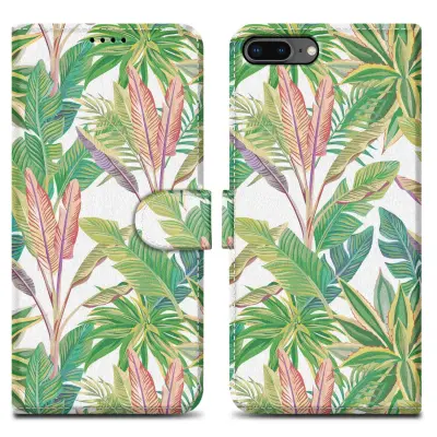 CADORABO Ohišje, združljiv z Apple - Design Green Rainforest št. 8 - Zaščitni pokrov z magnetnim zapiranjem, funkcijo stojala in režo za kartico