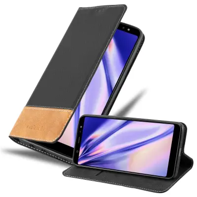 Cadorabo Case, združljiv s Samsungom v črno rjavi barvi - zaščitni pokrov z magnetnim zapiranjem, stoječo funkcijo in režo za kartico