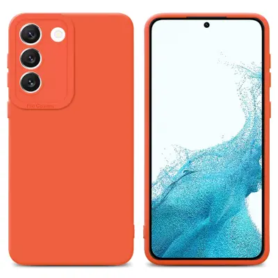 CADORABO Ohišje, združljiv s Samsungom v tekočini Orange - Zaščitni pokrov iz fleksibilnega silikona TPU