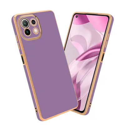 CADORABO Ohišje, združljiv s Xiaomi v sijajnem vijoličnem - zlatu - zaščitni pokrov iz fleksibilnega silikona TPU in z zaščito pred kamero