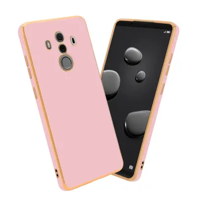 CADORABO Ohišje, združljiv s Huawei v sijajnem roza - zlato - zaščitni pokrov iz fleksibilnega silikona TPU in z zaščito pred kamero