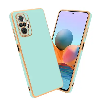 CADORABO Ohišje, združljiv s Xiaomi v sijajni metini zeleni barvi - Zlato - zaščitno prevleko iz fleksibilnega silikona TPU in z zaščito pred kamero