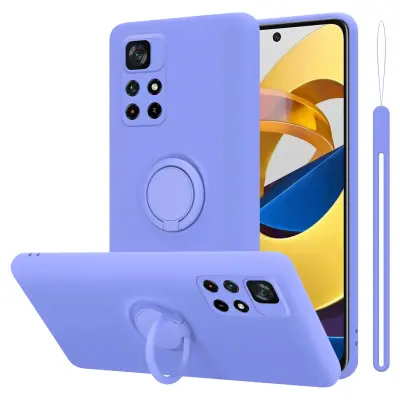 CADORABO Ohišje, združljiv s Xiaomi v tekoči svetlobi vijolični - zaščitni pokrov iz fleksibilnega silikona TPU z obročem