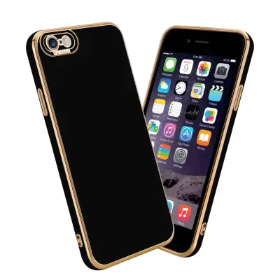 CADORABO Ohišje, združljiv z Apple v sijajnem črni barvi - Rose Gold - Zaščitni pokrov iz fleksibilnega silikona TPU in z zaščito pred kamero