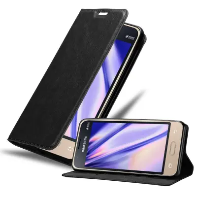 Cadorabo Case, združljiv s Samsungom v nočni črni barvi - zaščitni pokrov z magnetnim zapiranjem, stoječo funkcijo in režo za kartico