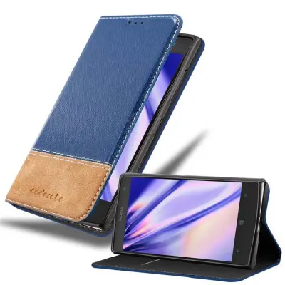 CADORABO Ohišje, združljiv z Nokia v temno modro rjavi barvi - zaščitni pokrov z magnetnim zapiranjem, stoječo funkcijo in režo za kartico