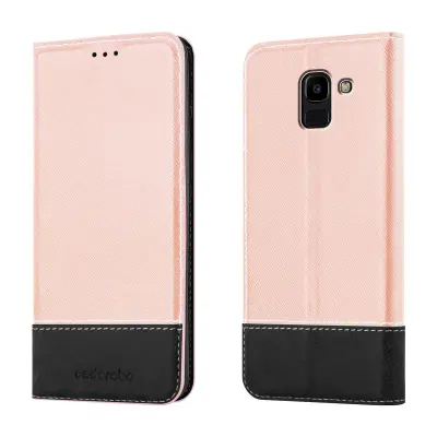 Cadorabo Case, združljiv s Samsungom v rose Gold Black - zaščitni pokrov z magnetnim zapiranjem, stoječo funkcijo in režo za kartico