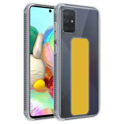 CADORABO Ohišje, združljiv s Samsungom v rumeni - zaščitni pokrov, narejen iz fleksibilnega silikona TPU z držalom in stojalo funkcijo