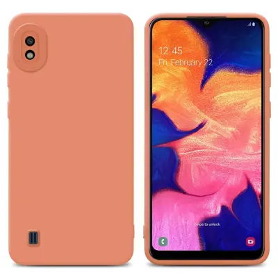 CADORABO Ohišje, združljiv s Samsungom v tekočini svetlo oranžni pokrov - zaščitni pokrov iz fleksibilnega silikona TPU