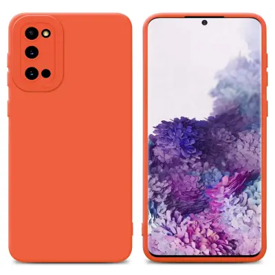 CADORABO Ohišje, združljiv s Samsungom v tekočini Orange - Zaščitni pokrov iz fleksibilnega silikona TPU