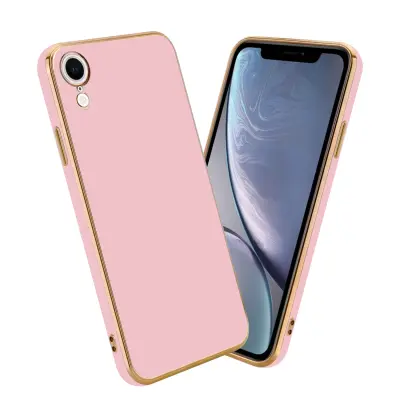 CADORABO Ohišje, združljiv z Apple v sijajnem roza barvi - Zaščitni pokrov iz fleksibilnega silikona TPU in z zaščito pred kamero
