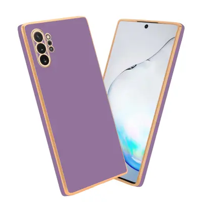 CADORABO Ohišje, združljiv s Samsungom v sijajnem vijoličnem - zlati - zaščitni pokrov iz fleksibilnega silikona TPU in z zaščito pred kamero