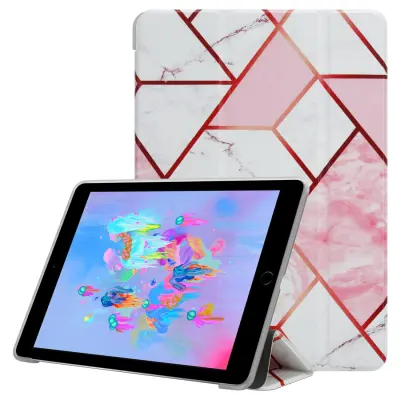CADORABO Apple - Design White Pink Marmor - Ultra tanek zaščitni ohišje iz fleksibilnega silikona TPU s stojalo funkcijo