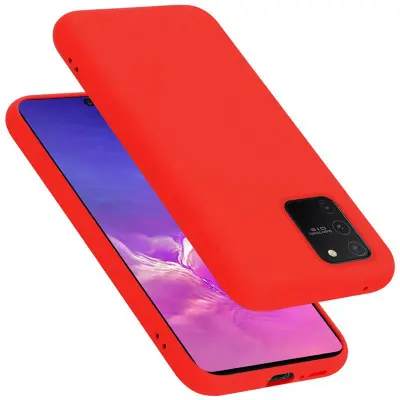 CADORABO Ohišje, združljiv s Samsungom v tekoči rdeči barvi - zaščitni pokrov iz fleksibilnega silikona TPU