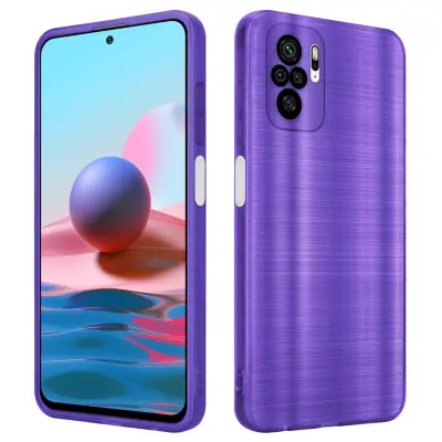 CADORABO Ohišje, združljiv z Xiaomi v brušenem vijoličnem - zaščitnem pokrovu, narejen iz fleksibilnega silikona TPU v brušenem dizajnu