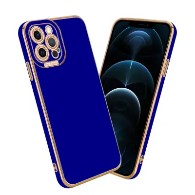 CADORABO Ohišje, združljiv z Apple v sijajnem modrem - Rose Gold - Zaščitni pokrov iz fleksibilnega silikona TPU in z zaščito pred kamero