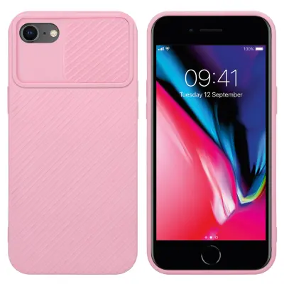 CADORABO Ohišje, združljiv z Apple v Bonbon Pink - Zaščitni pokrov iz fleksibilnega silikona TPU in z zaščito pred kamero