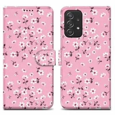 CADORABO Ohišje, združljiv s Samsungom - Design Flower Rain št. 6 - Zaščitni pokrov z magnetnim zapiranjem, funkcijo stojala in režo za kartico