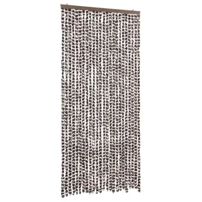 vidaXL Zavesa proti mrčesu rjava in bela 100x220 cm šenilja