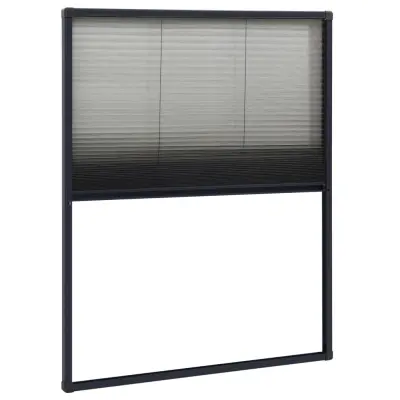 vidaXL Plise komarnik za okna aluminij antraciten 60x80cm
