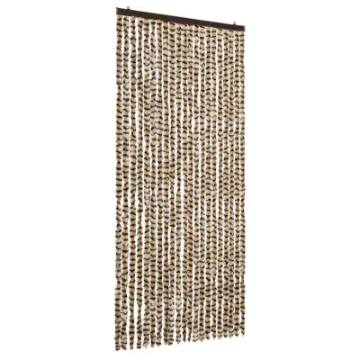 vidaXL Zavesa proti mrčesu bež in rjava 90x220 cm šenilja