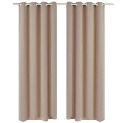vidaXL Zatemnitvene zavese 2 kosa z obročki 135x175 cm kremne barve