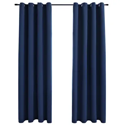 vidaXL Zatemnitvene zavese s kovinskimi obroči 2 kosa modre 140x245 cm