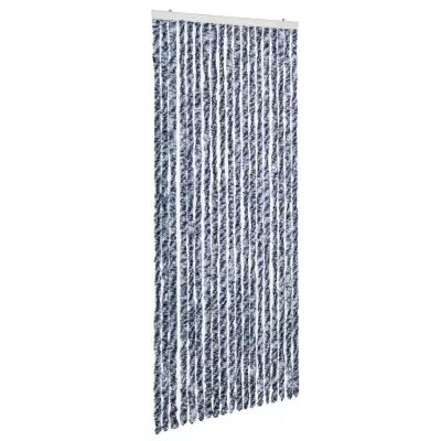 vidaXL Zavesa proti mrčesu iz šenilje 56x185 cm modra, bela in srebrna