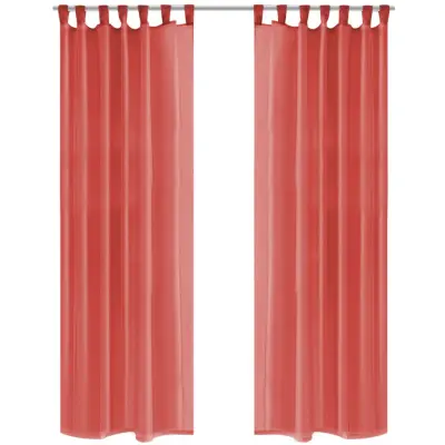 vidaXL Prosojne zavese 2 kosa 140x225 cm rdeče barve