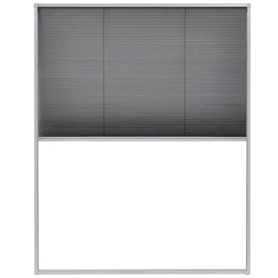 vidaXL Plise komarnik za okna aluminij 80x100 cm
