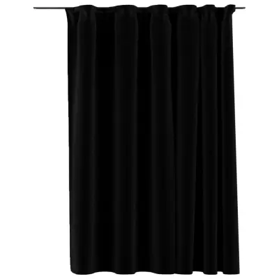 vidaXL Zatemnitvene zavese z obešali videz platna črne 290x245 cm
