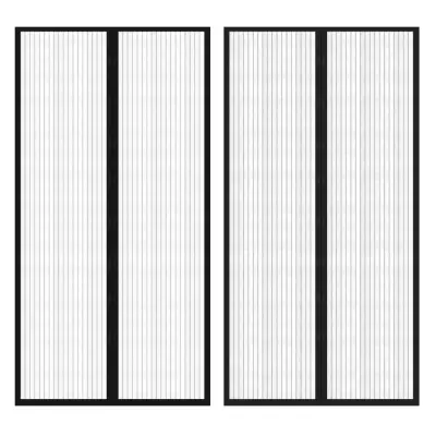 vidaXL Zavesa proti mrčesu, 210 x 100cm, 2 kosa z magnetom, Črne Barve