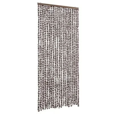 vidaXL Zavesa proti mrčesu rjava in bela 90x220 cm šenilja