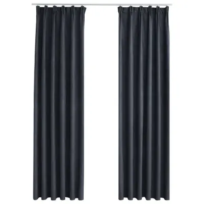 vidaXL Zatemnitvene zavese z obešali 2 kosa antracitne 140x245 cm
