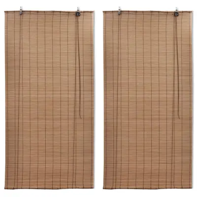 vidaXL Rolo senčilo iz bambusa 2 kosa rjave barve 120x220 cm