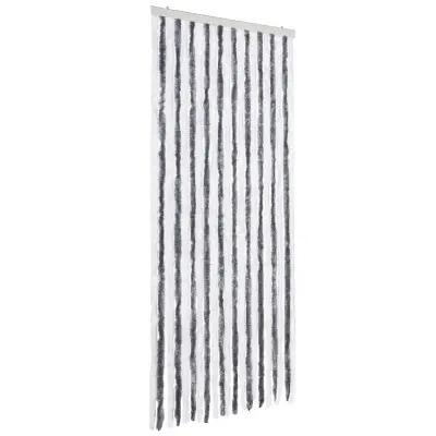 vidaXL Zavesa proti mrčesu iz šenilje 90x220 cm siva in bela